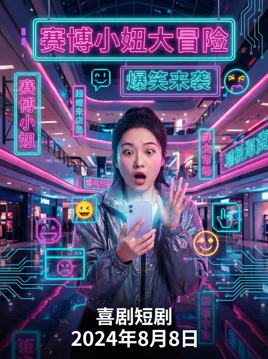 厨房玩朋友娇妻中文字幕 搞笑喜剧短剧 - 赛博小妞大冒险海报