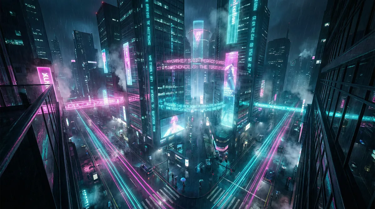 厨房玩朋友娇妻中文字幕 竖屏短剧平台首页背景 - 赛博朋克都市夜景
